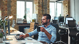 you don't need to do any work to take care of our office coffee machines. we do all of it